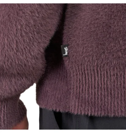 Stüssy Shaggy Cardigan (Aubergine)