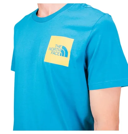 The North Face M SS Fine Tee (Blau / Gelb)