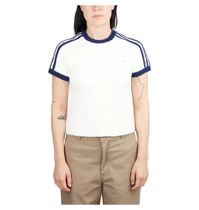 adidas Knit T-Shirt (Weiß / Blau)