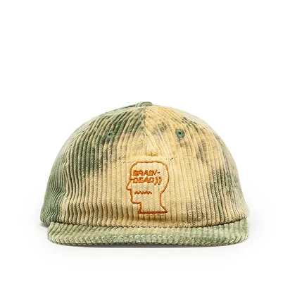 Brain Dead Bleached Cord Logo Head Hat (Grün)