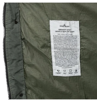Stone Island Garment Dyed Crinkle Reps NY Down Jacket (Dunkelgrün)