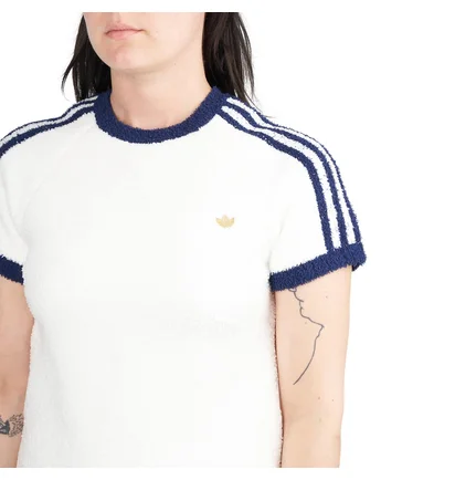 adidas Knit T-Shirt (Weiß / Blau)