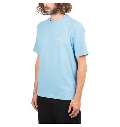 Stüssy Stock Logo Crew T-Shirt (Blau)