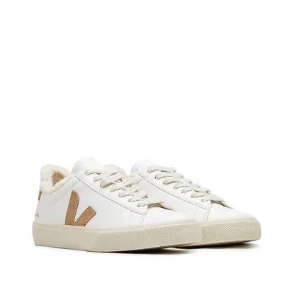 Veja WMNS Campo Winter Chromefree Leather (Weiss / Braun)