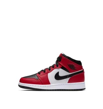 Air Jordan 1 Mid GS (Rot / Schwarz / Weiß)