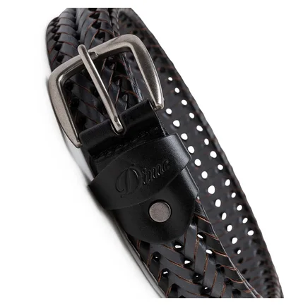 Dime Braided Leather Belt (Schwarz)