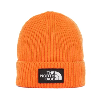 The North Face TNF Logo Box Cuffed Beanie (Orange)