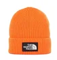 The North Face TNF Logo Box Cuffed Beanie (Orange)