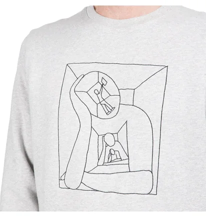 Norse Projects x Geoff McFetridge Vagn Boredom Logo Crewneck (Hellgrau)