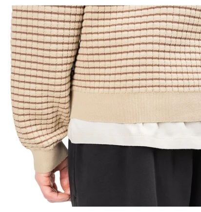 Stüssy Waffle Knit Longsleeve Zip Polo (Khaki)