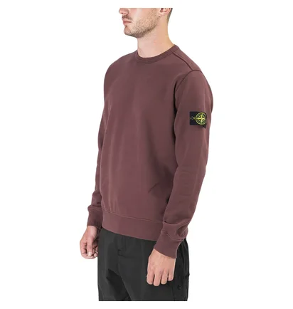Stone Island Fleece Sweat Shirt (Burgundy)