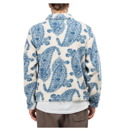 Stüssy Big Paisley Full Zip Sherpa Jacket (Beige / Blau)