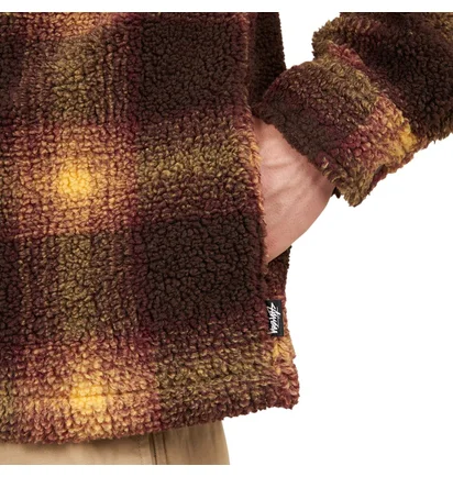 Stüssy Shadow Plaid Sherpa Zip Shirt (Braun)
