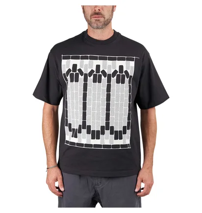 The Trilogy Tapes TTT Tetris Teeth T-Shirt (Schwarz / Glow in the Dark)