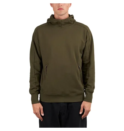 C.P. Company Diagonal Raised Fleece Goggle Hooded Sweatshirt (Grün)