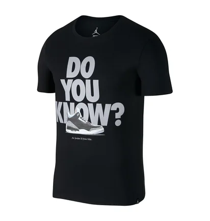 Nike Air Jordan AJ 3 'Do you know' T-Shirt (Schwarz / Grau)