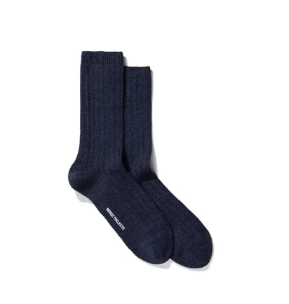 Norse Projects Bjarki Mouline Socks (Navy)