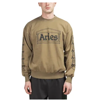 Aries Column Crewneck Sweatshirt (Khaki / Schwarz)
