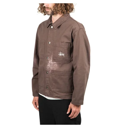 Stüssy Spotted Bleach Chore Jacket (Braun)