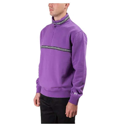 Stüssy Woven Tape Mock Neck (Lila)