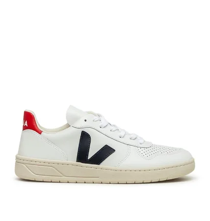 Veja V-10 Leather (Weiß / Schwarz / Rot)