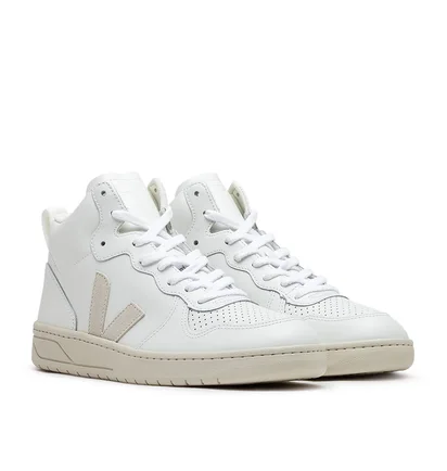 Veja V-15 Leather (Weiß / Beige)