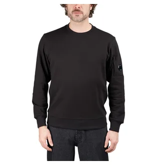 C.P. Company Diagonal Raised Fleece Crewneck Lens Sweatshirt (Schwarz)