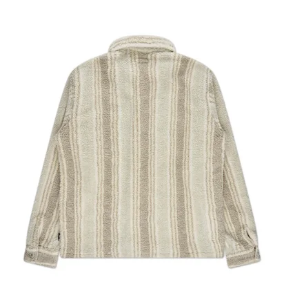 stüssy stripe sherpa shirt (natural)