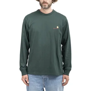 Carhartt WIP L/S American Script T-Shirt (Grün)
