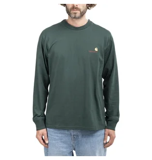 Carhartt WIP L/S American Script T-Shirt (Grün)