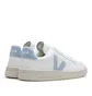 Veja V-12 Leather (Weiß / Hellblau)