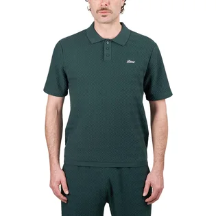Dime Wave Cable Knit Polo (Dunkelgrün)