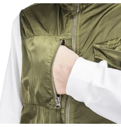 Stone Island Nylon Raso-TC Vest (Olive)