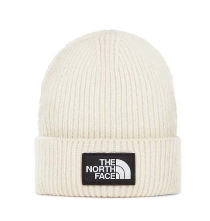 The North Face TNF Logo Box Cuffed Beanie (Weiß)
