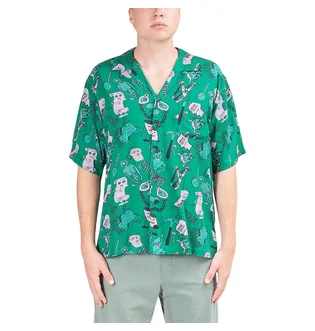 Brain Dead Caricatures Hawaiian Shirt (Grün)