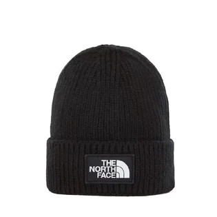 The North Face Logo Box Cuff Beanie (Schwarz)