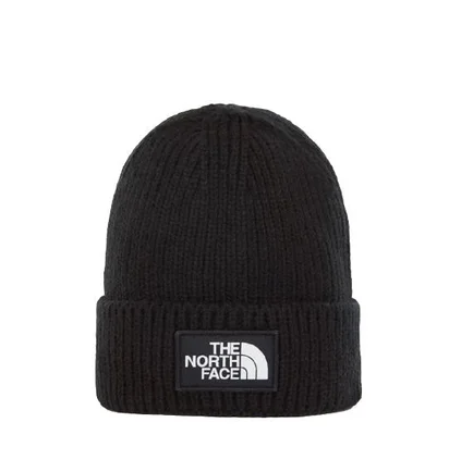 The North Face Logo Box Cuff Beanie (Schwarz)
