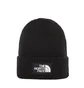 The North Face Logo Box Cuff Beanie (Schwarz)