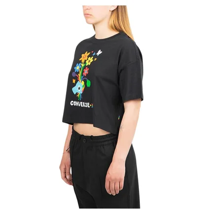 Converse Find your pride Cropped Grafik T-Shirt (Schwarz)