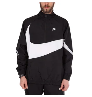 Nike NSW Swoosh Woven Halfzip Jacket (Schwarz / Weiß)