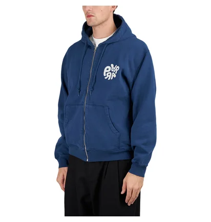 by Parra 1976 Logo Zip Hooded Sweatshirt (Blau)