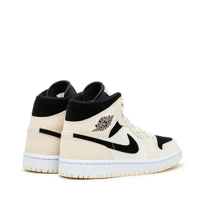 Air Jordan WMNS 1 Mid (Creme / Schwarz / Weiß)