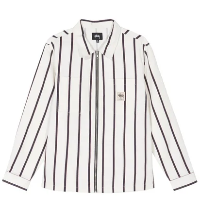 Stüssy Zip Up Work Shirt (Weiß)