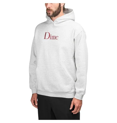 Dime Classic Logo Hoodie (Grau / Rot)