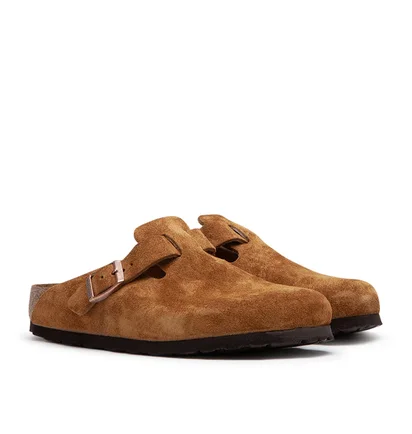Birkenstock Boston Soft Footbed Suede Leather (Braun)