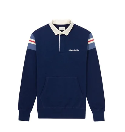 Aimé Leon Dore Ribbed Shoulder Rugby Shirt (Navy)