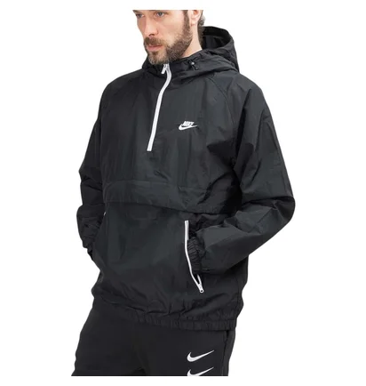 Nike Hooded Woven Anorak (Schwarz)