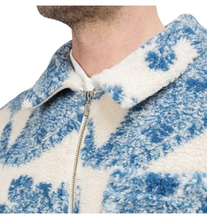 Stüssy Big Paisley Full Zip Sherpa Jacket (Beige / Blau)