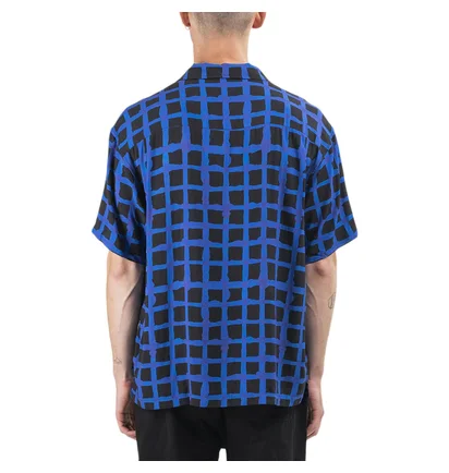 Stüssy Hand Drawn Grid Shirt (Blau / Schwarz)
