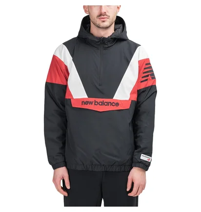 New Balance MT93539 BK Athletics Stadium Insulated Anorak (Schwarz / Weiss / Rot)